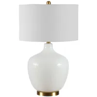 Bayan Glass Table Lamp in White by Safavieh