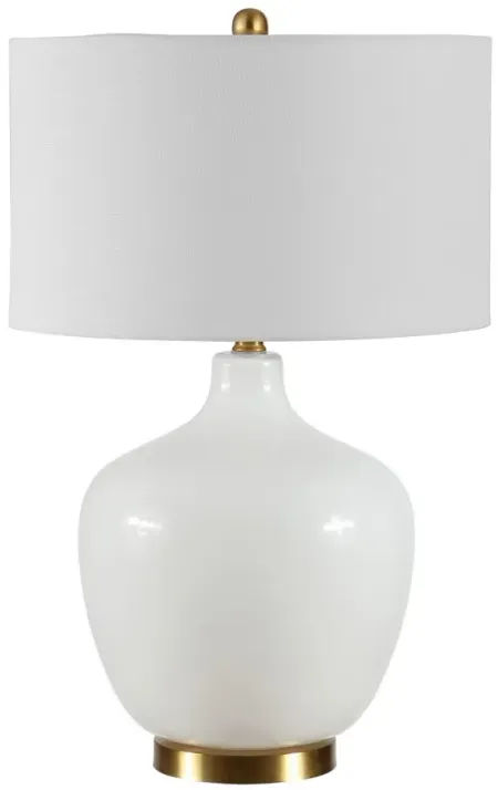 Bayan Glass Table Lamp in White by Safavieh
