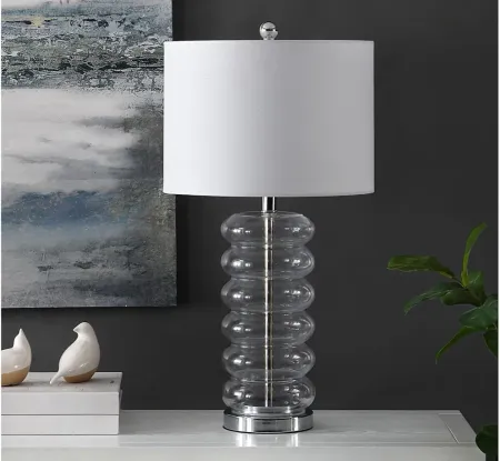 Berny Glass Table Lamp in Clear by Safavieh