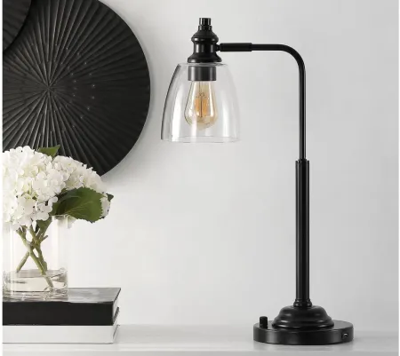 Bixby Iron Table Lamp in Black by Safavieh