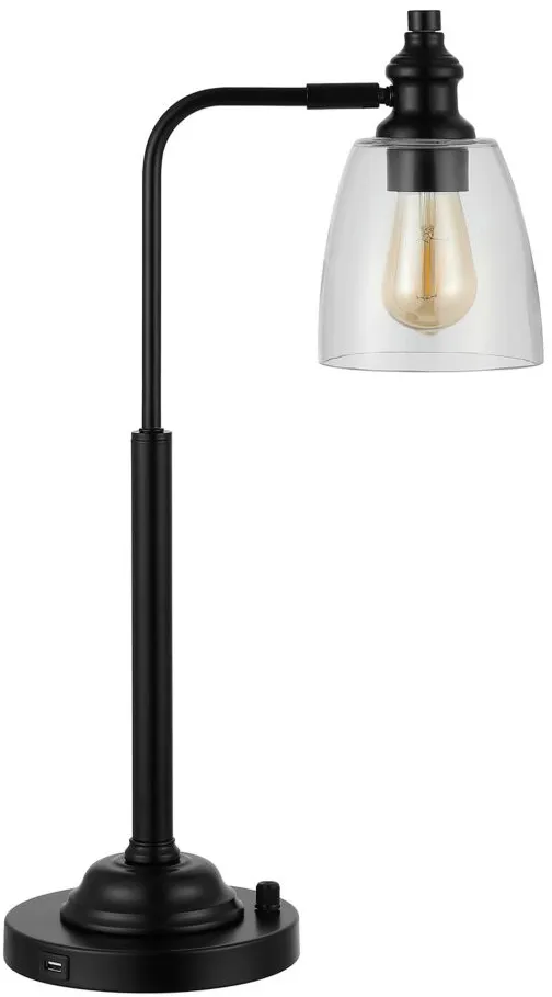 Bixby Iron Table Lamp in Black by Safavieh