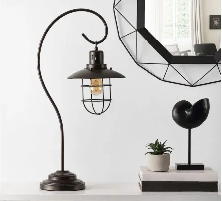 Bijou Iron Table Lamp in Black by Safavieh