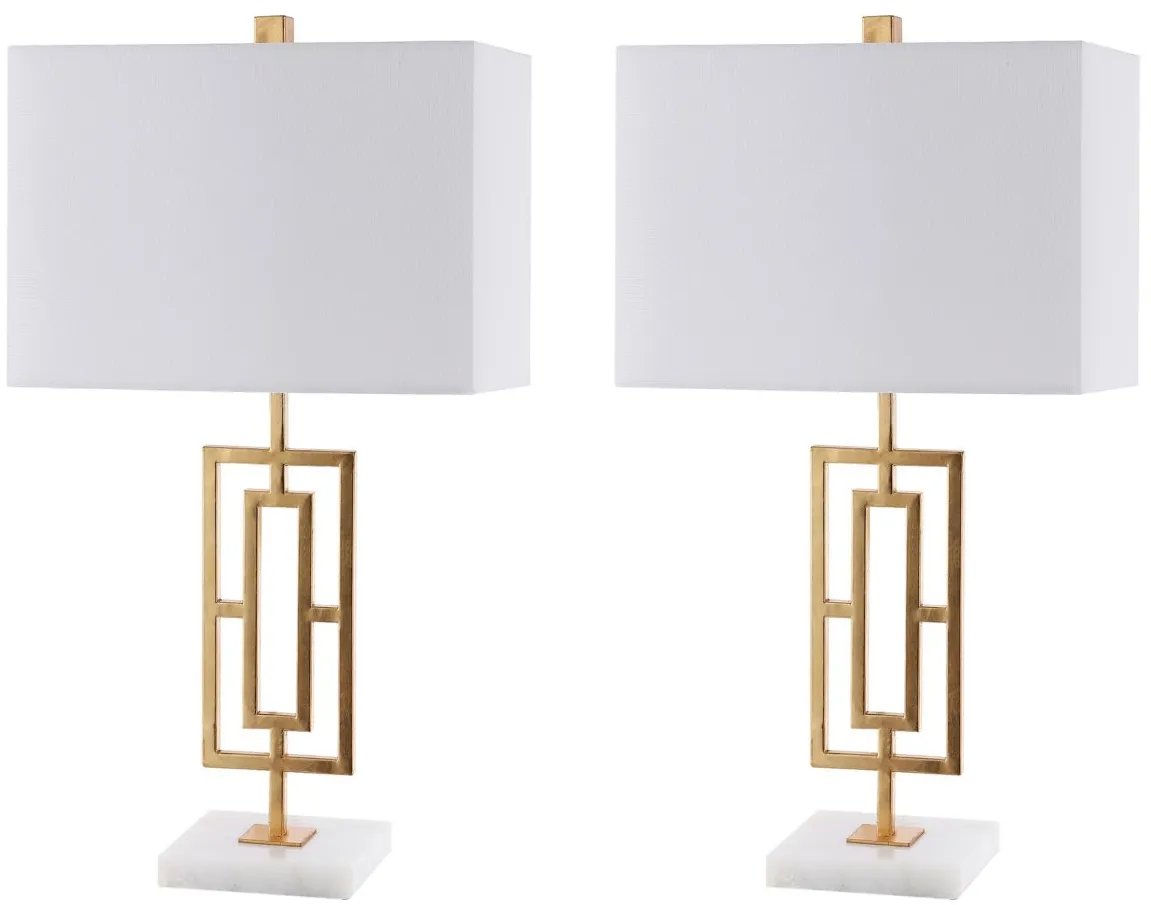 Breeda Iron Table Lamp Set in Gold by Safavieh