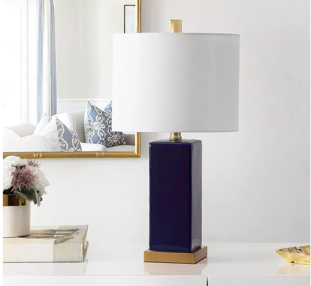 Alaia Ceramic Table Lamp in Navy by Safavieh