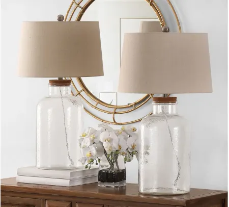 Isla Glass Table Lamp Set in Clear by Safavieh