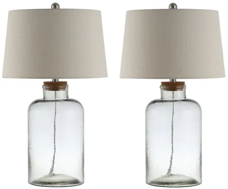 Isla Glass Table Lamp Set in Clear by Safavieh