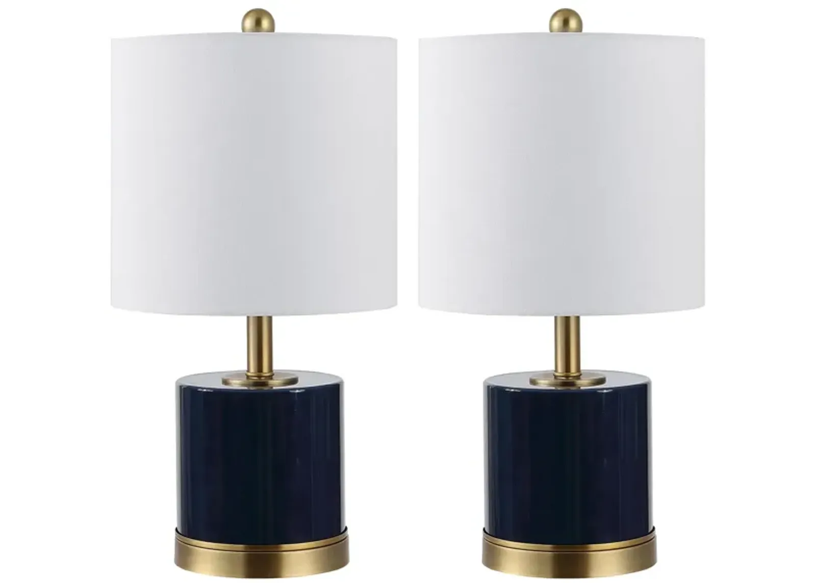 Ivy Glass Table Lamp Set in Navy by Safavieh