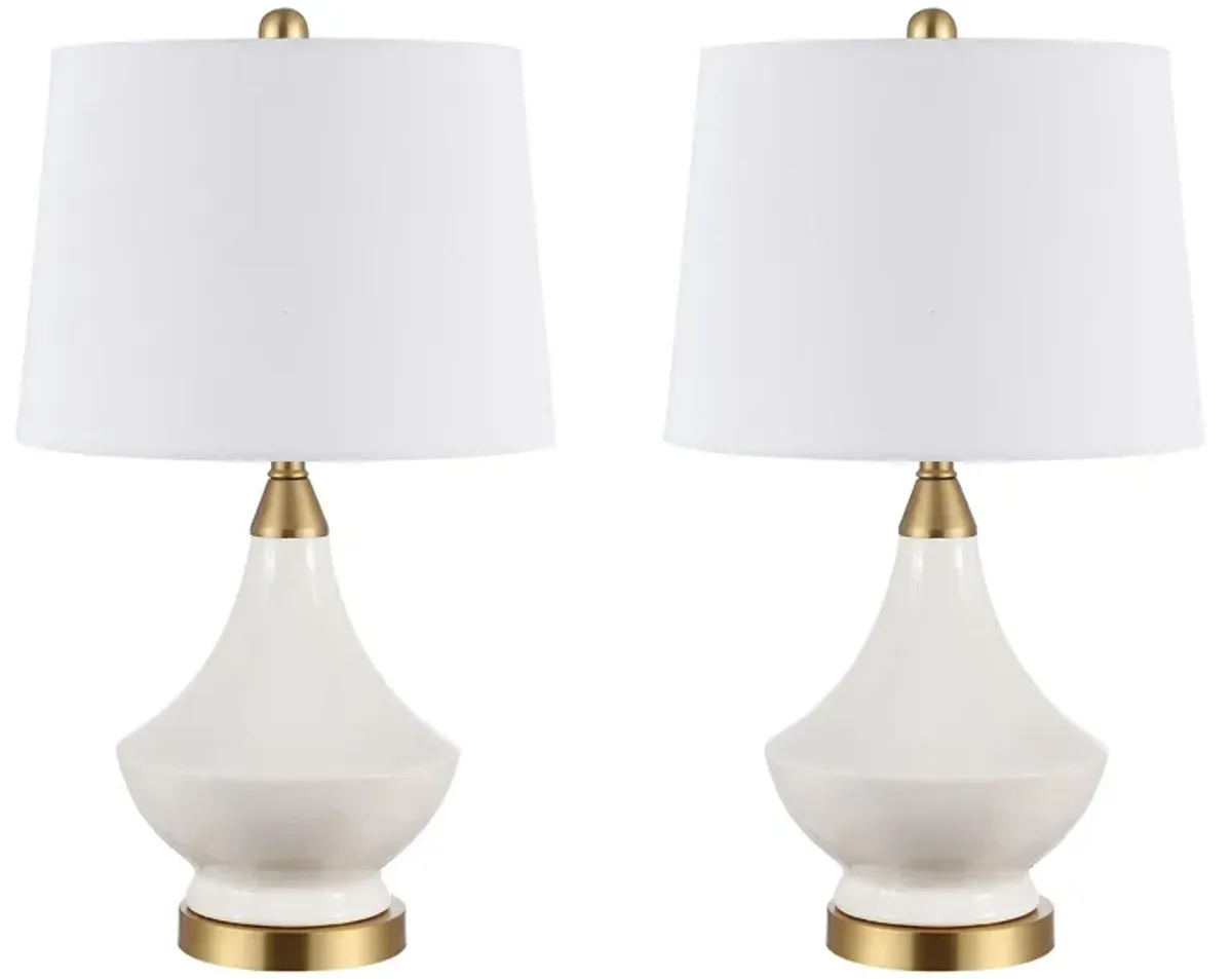 Emery Glass Table Lamp Set