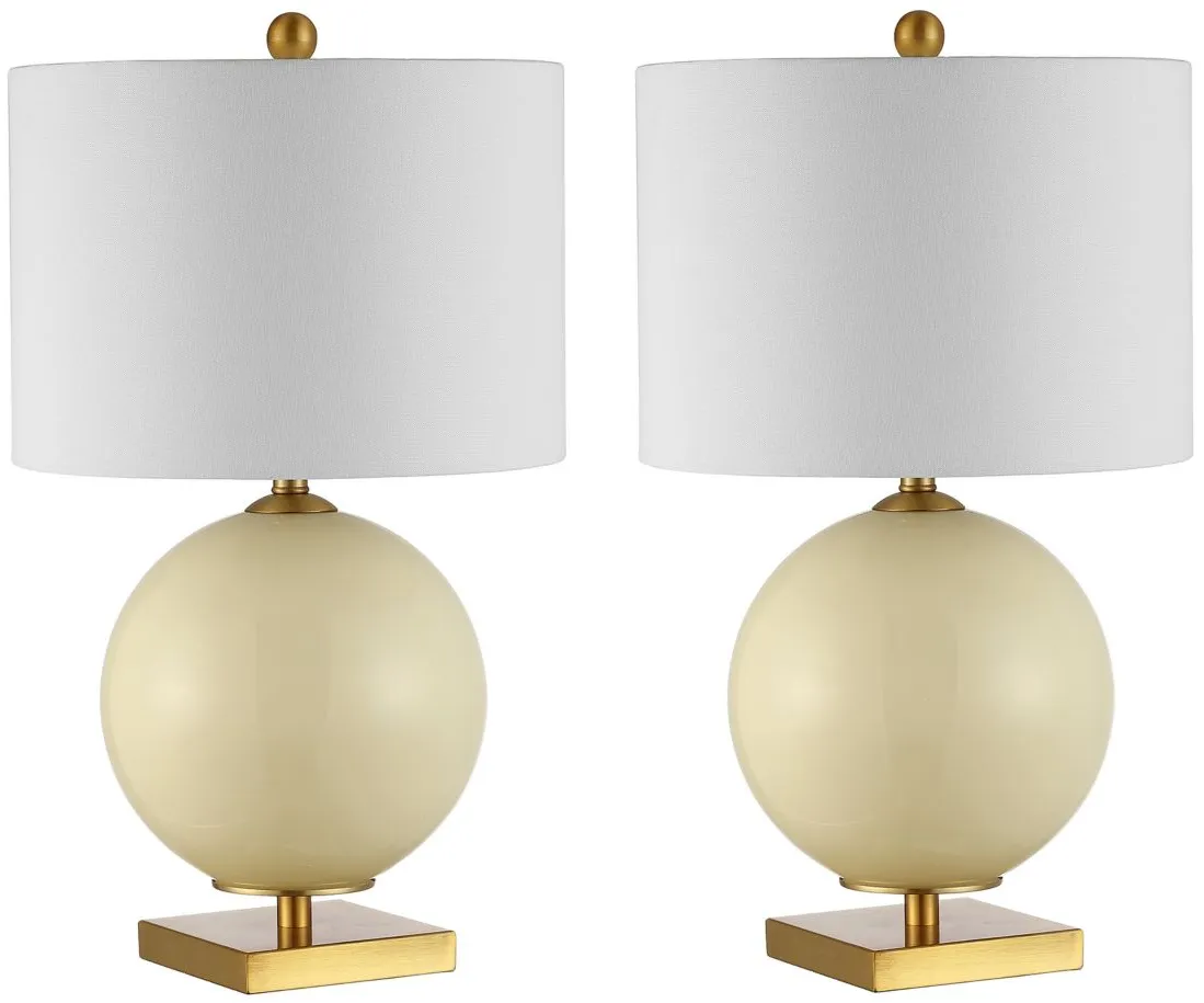 Brielle Glass Table Lamp Set in Off-White by Safavieh