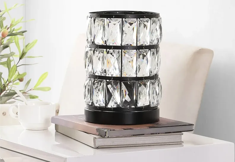 Novah Acrylic Table Lamp in Black by Safavieh