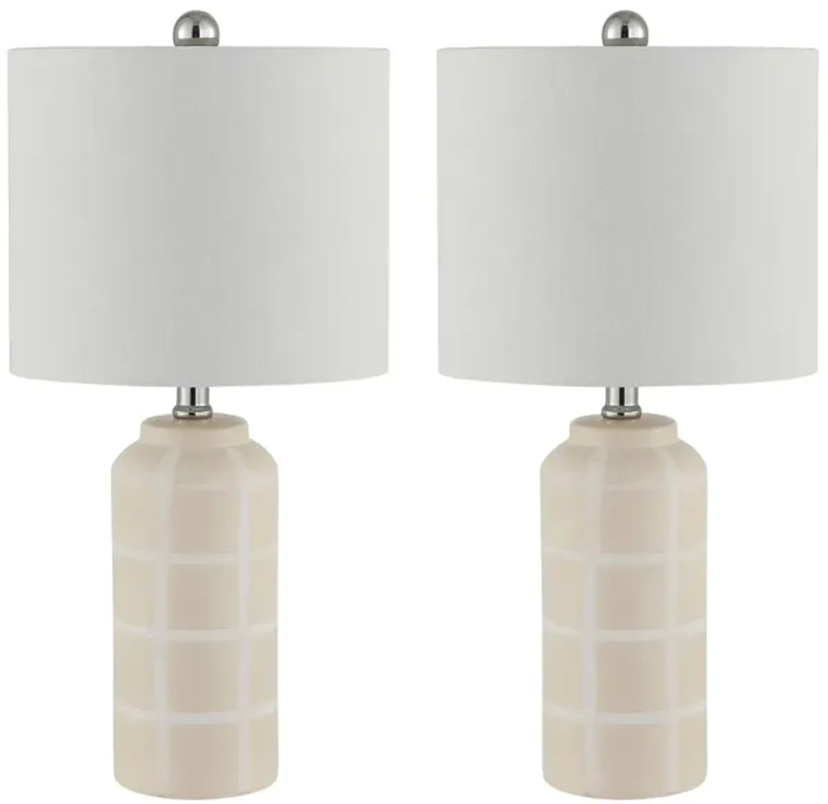 Kamilah Ceramic Table Lamp Set in Ivory by Safavieh