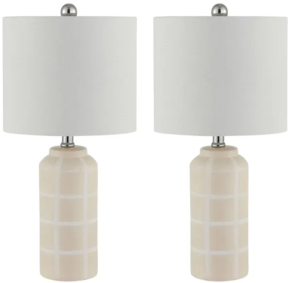 Kamilah Ceramic Table Lamp Set in Ivory by Safavieh