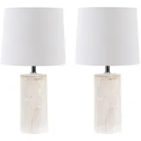 Amaia Ceramic Table Lamp Set in Ivory by Safavieh
