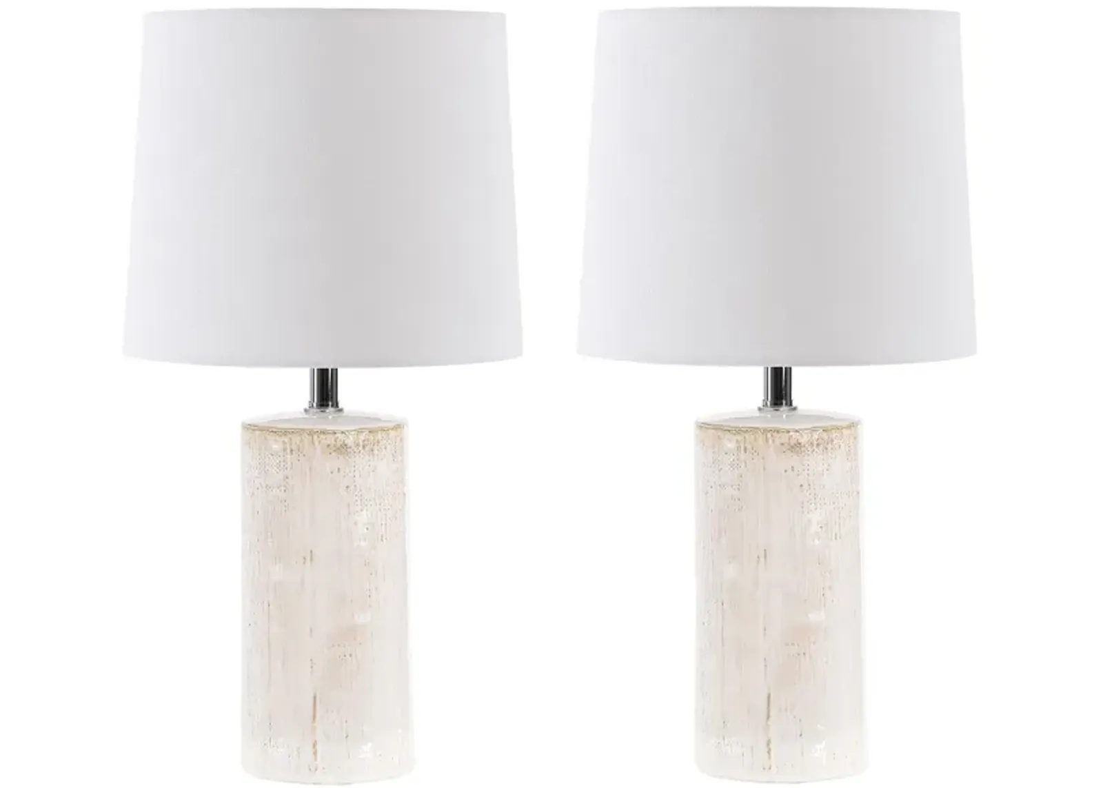 Amaia Ceramic Table Lamp Set in Ivory by Safavieh