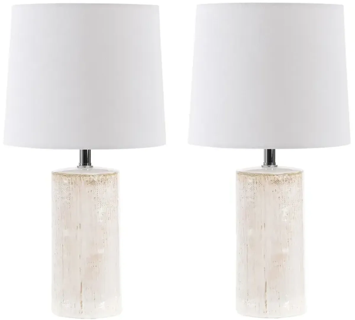 Amaia Ceramic Table Lamp Set in Ivory by Safavieh