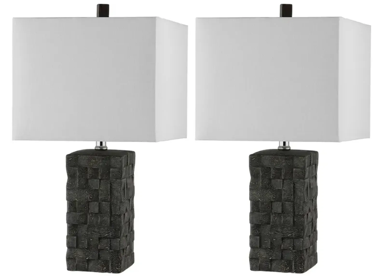 Everlee Ceramic Table Lamp Set in Gray by Safavieh