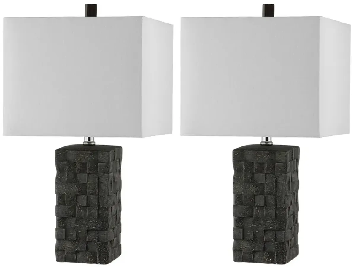 Everlee Ceramic Table Lamp Set in Gray by Safavieh