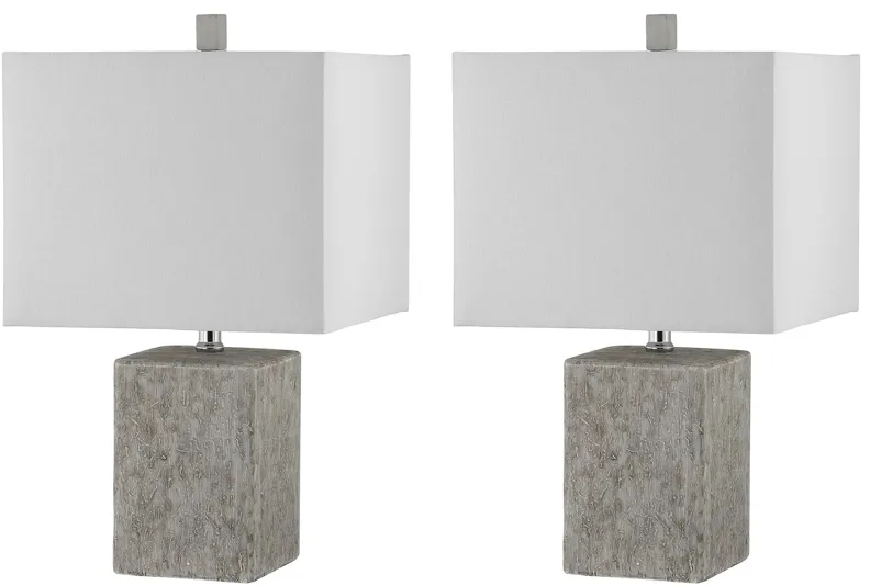 Amby Ceramic Table Lamp Set in Gray by Safavieh