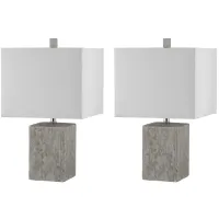 Amby Ceramic Table Lamp Set in Gray by Safavieh