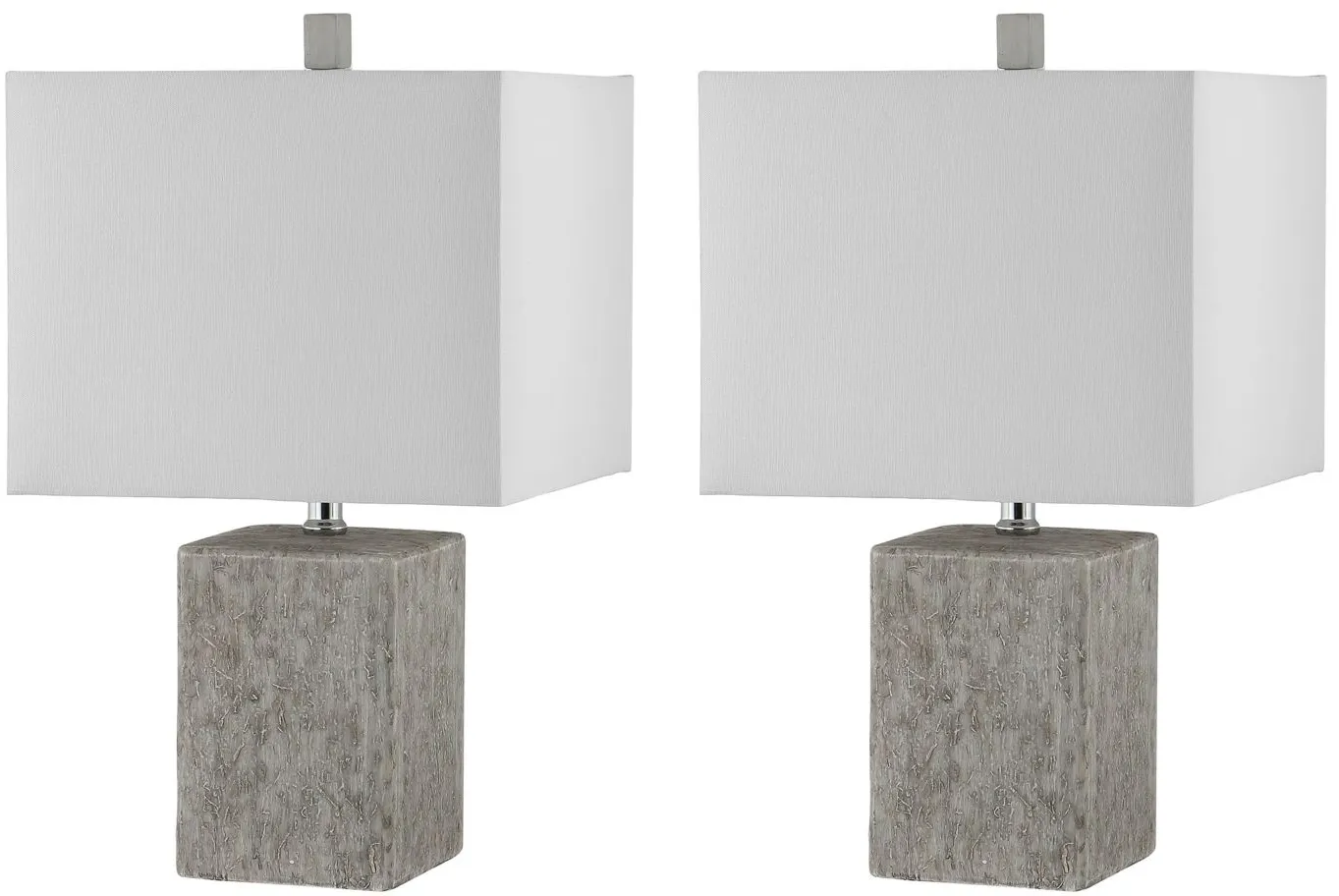 Amby Ceramic Table Lamp Set in Gray by Safavieh