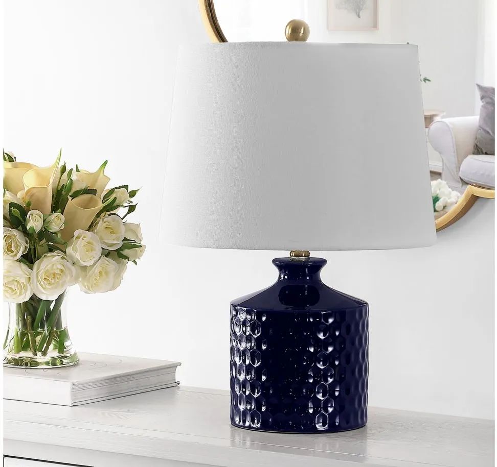 Sage Ceramic Table Lamp in Navy by Safavieh