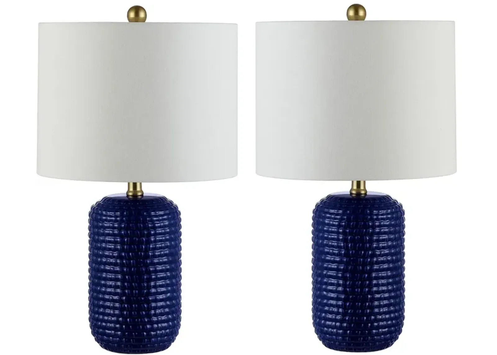 Peli Ceramic Table Lamp Set in Navy by Safavieh