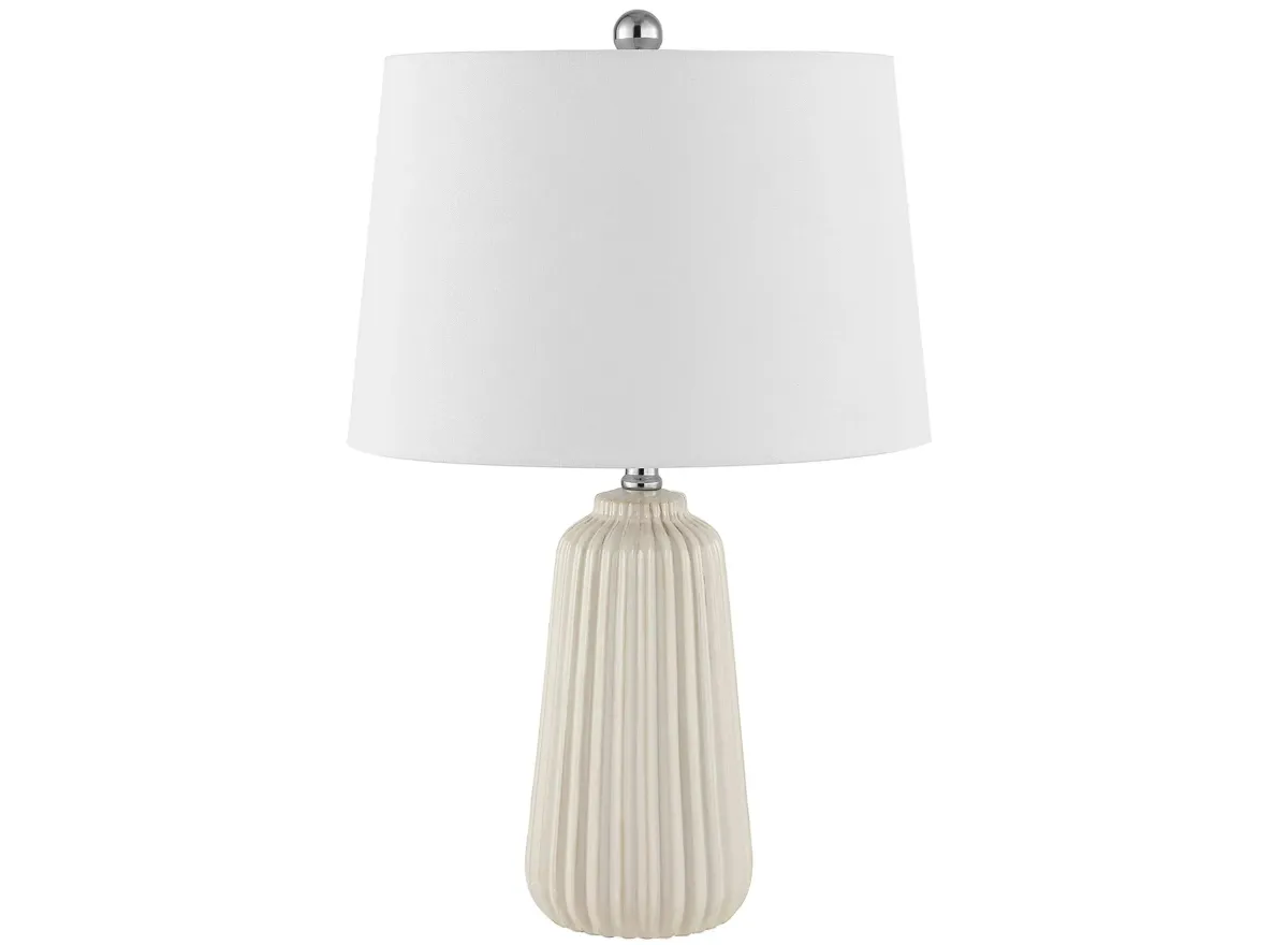 Flora Ceramic Table Lamp in Ivory by Safavieh