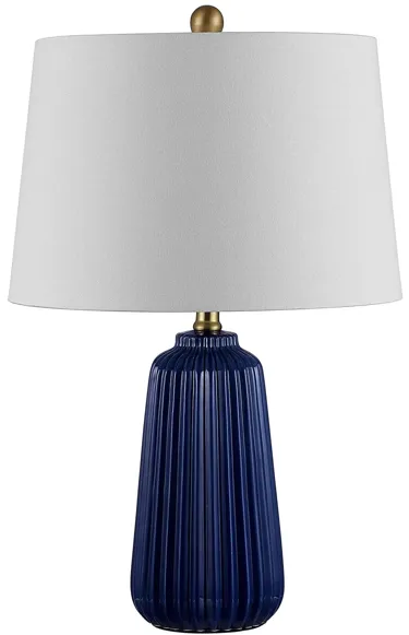 Flora Ceramic Table Lamp in Navy by Safavieh