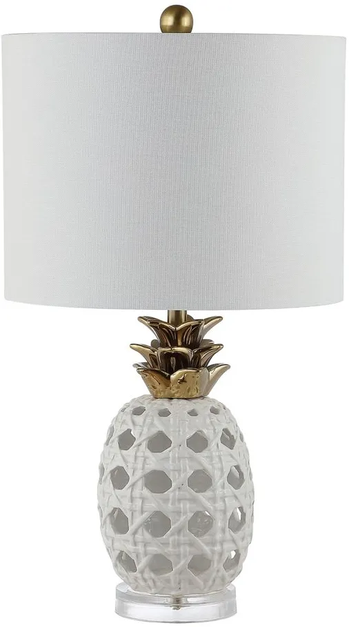 Caden Ceramic Table Lamp in White by Safavieh