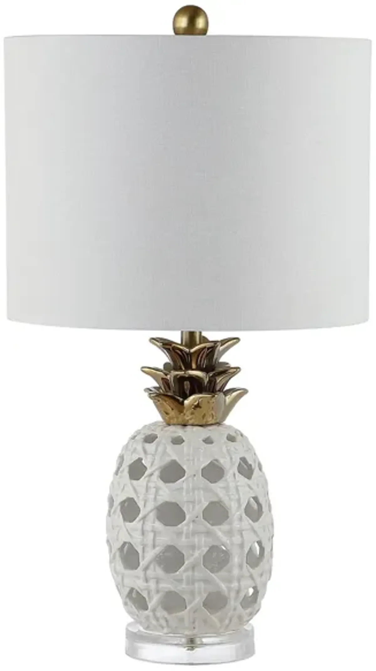 Caden Ceramic Table Lamp in White by Safavieh