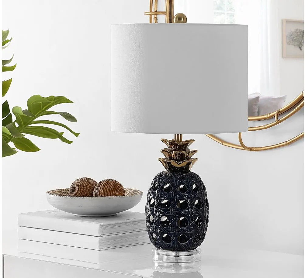 Caden Ceramic Table Lamp in Navy by Safavieh