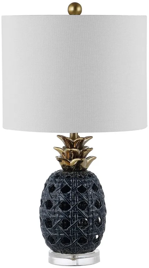 Caden Ceramic Table Lamp in Navy by Safavieh