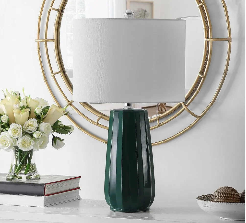 Alva Table Lamp in Green by Safavieh