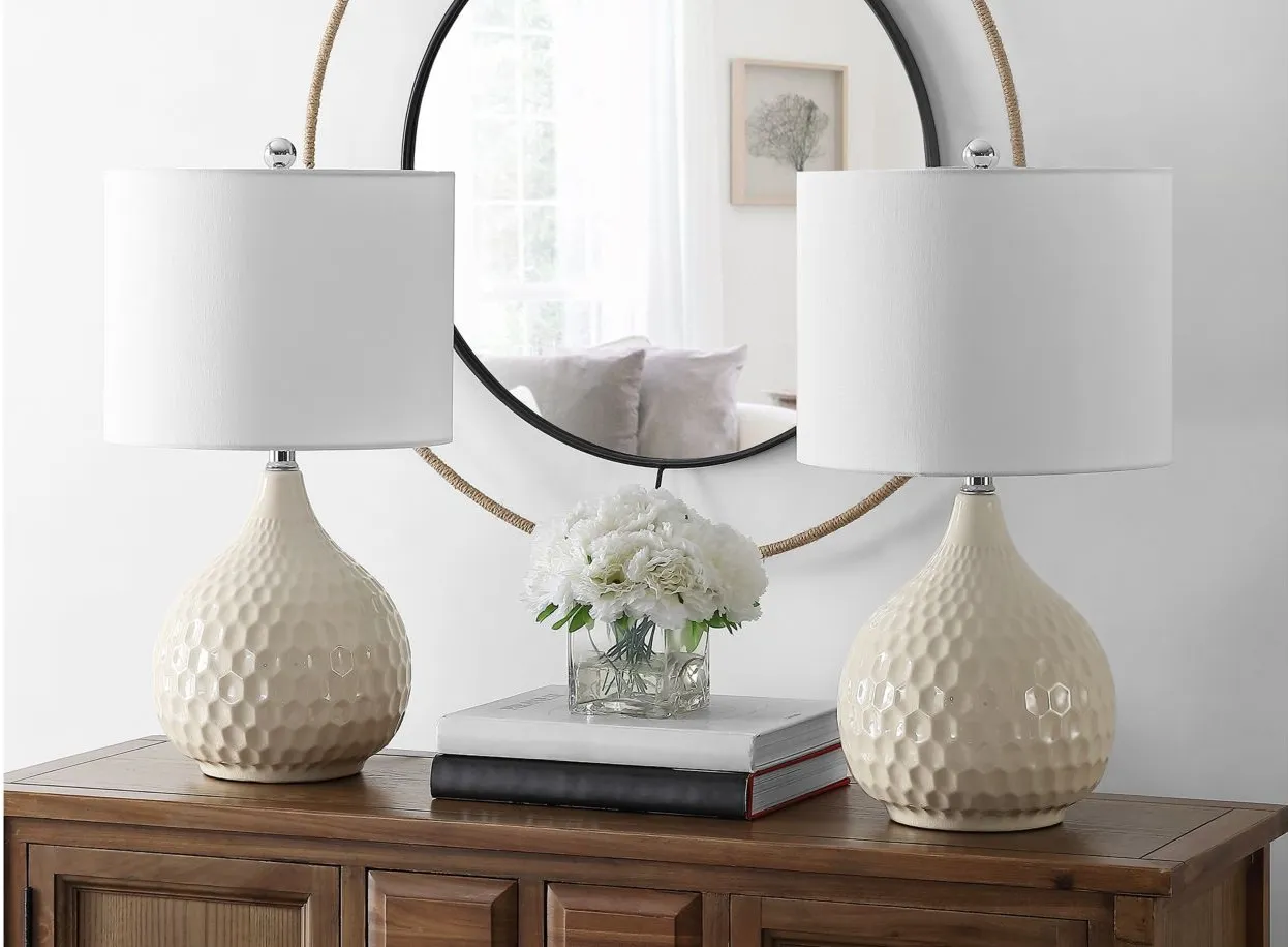 Rhett Table Lamp Set in Off-White by Safavieh