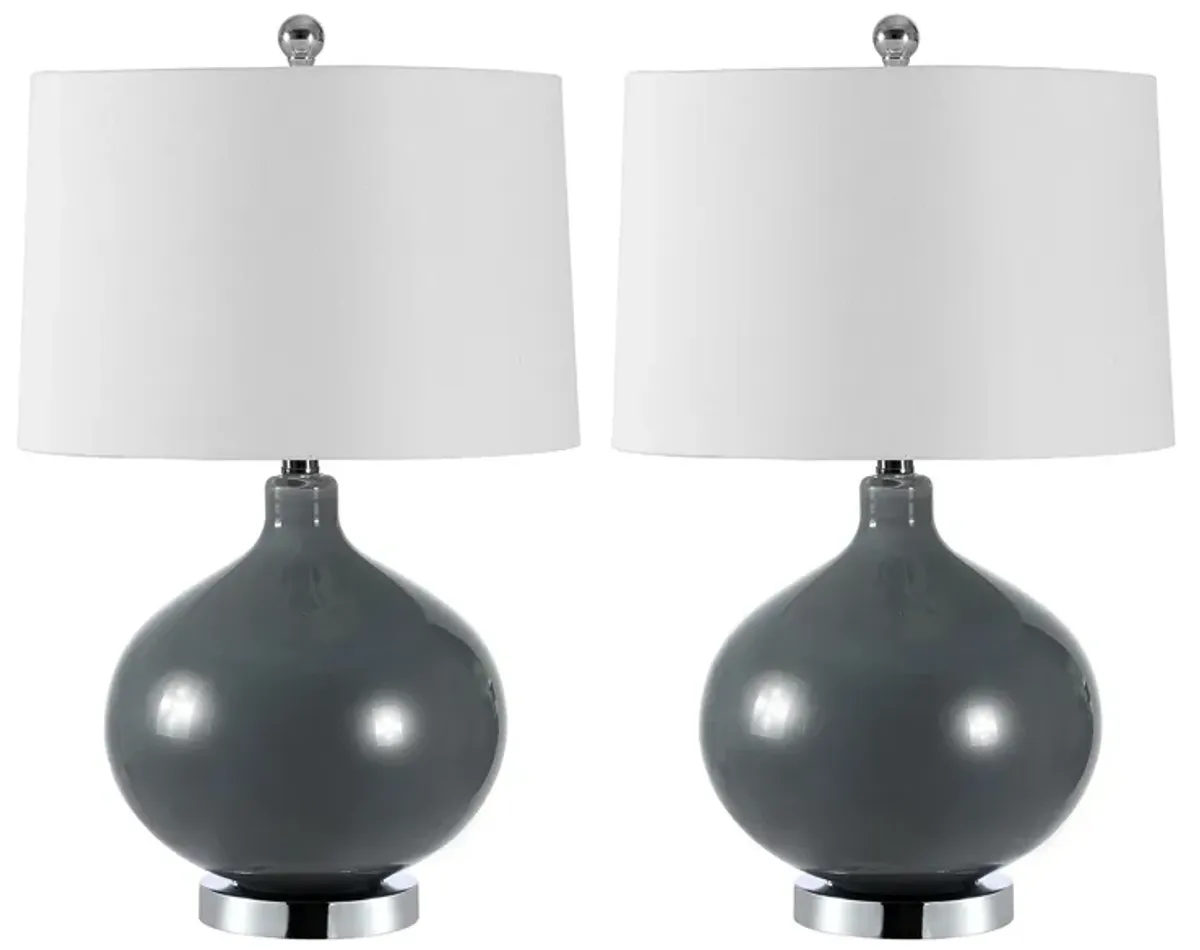 Vemeli Table Lamp Set in Gray by Safavieh