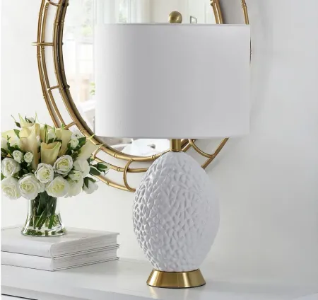 Hanron Table Lamp in White by Safavieh
