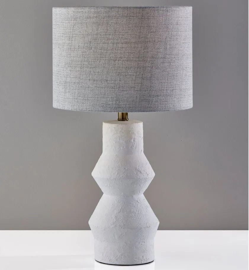 Noelle Table Lamp in White Textured Ceramic by Adesso Inc