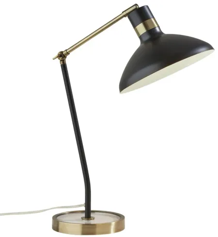 Bryson Desk Lamp in Black & Antique Brass by Adesso Inc
