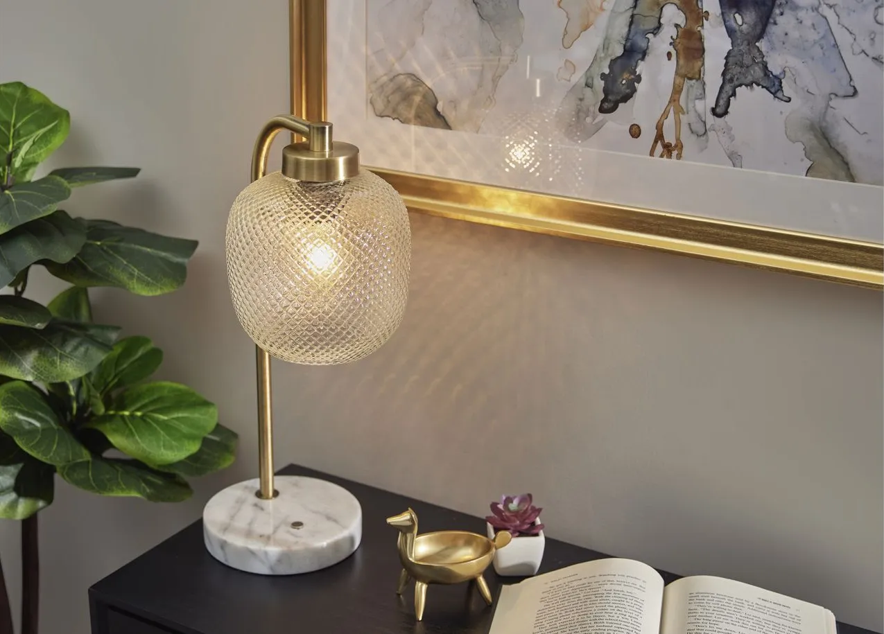 Natasha Brass Table Lamp in Antique Brass by Adesso Inc