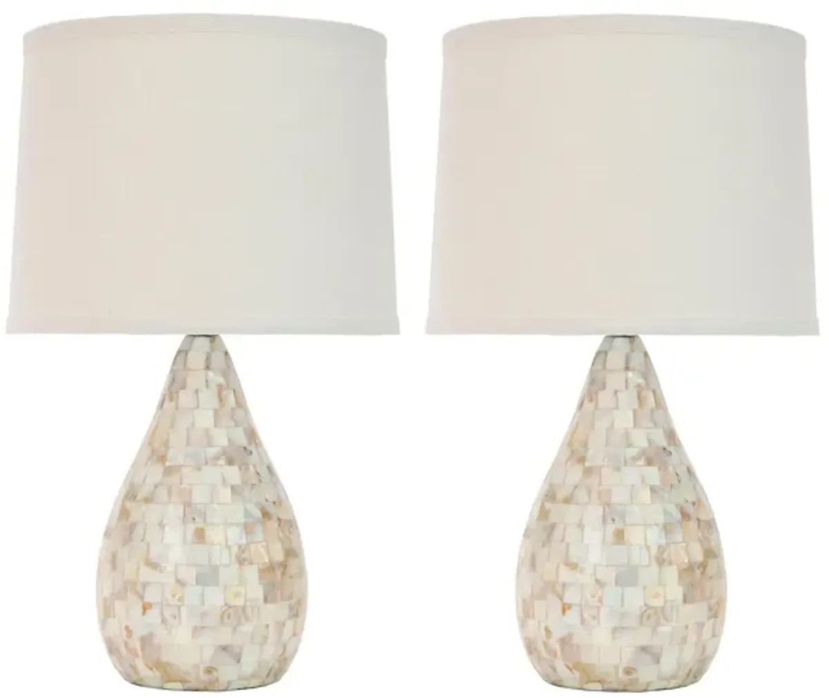 Lauralie Shell Table Lamps: Set of 2 in Cream by Safavieh