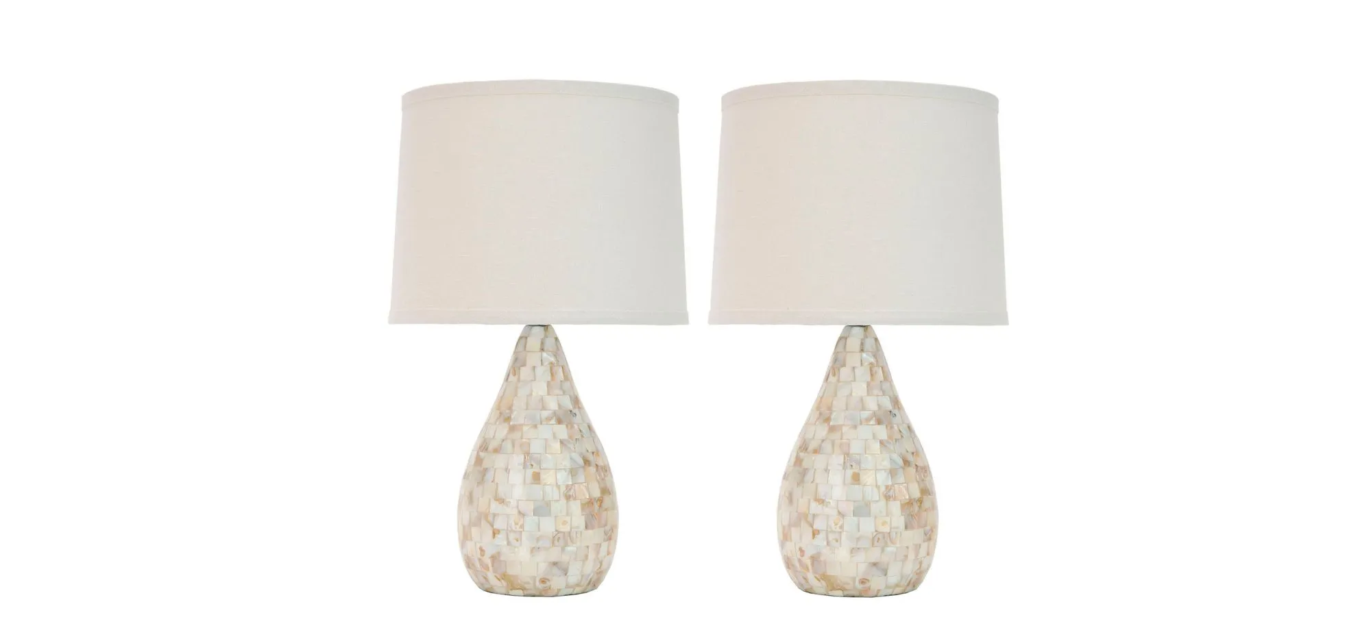 Lauralie Shell Table Lamps: Set of 2 in Cream by Safavieh