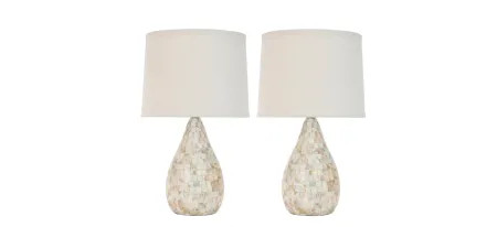 Lauralie Shell Table Lamps: Set of 2 in Cream by Safavieh