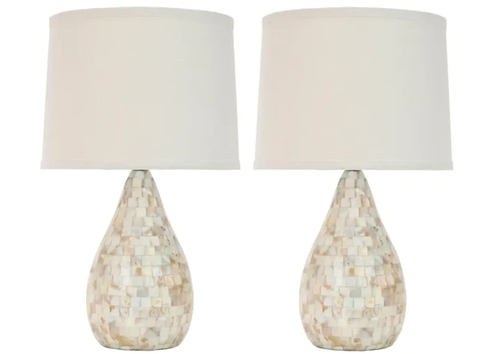 Lauralie Shell Table Lamps: Set of 2 in Cream by Safavieh