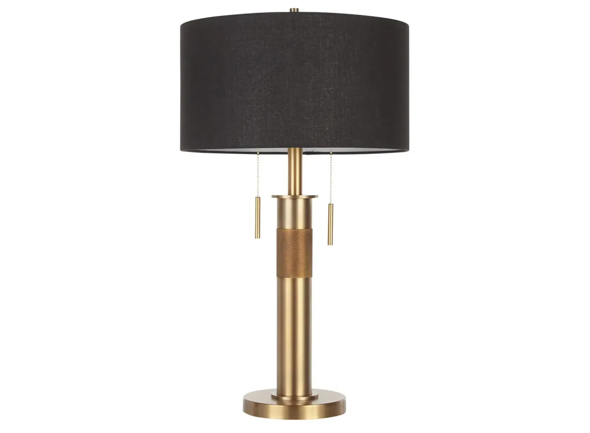 Trophy Table Lamp in Antique Brass, Black by Lumisource