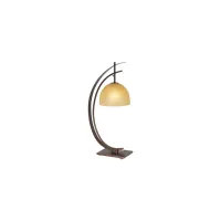 Orbit Table Lamp in bronze w/gold edge by Pacific Coast