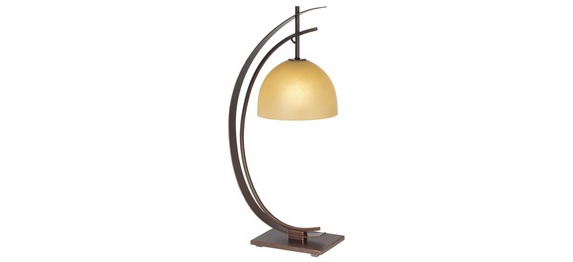 Orbit Table Lamp in bronze w/gold edge by Pacific Coast