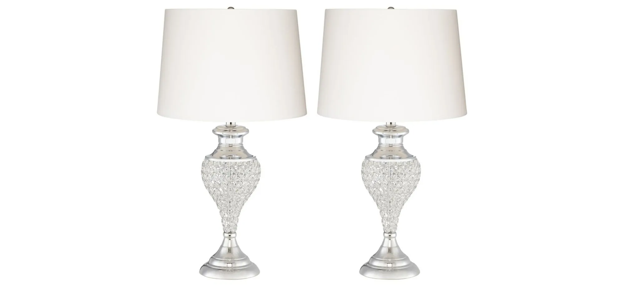 Glitz and Glam Table Lamp: Set of 2 in Polished Chrome by Pacific Coast