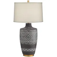 Mesa Table Lamp in Black w/Decoration by Pacific Coast