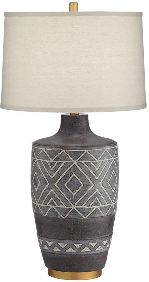 Mesa Table Lamp in Black w/Decoration by Pacific Coast