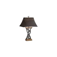 Montana Reflection Table Lamp in Dark Fruitwood by Pacific Coast